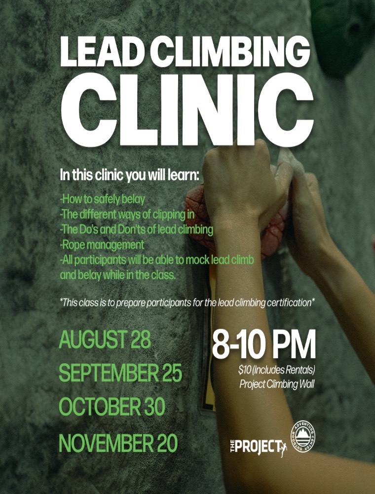 Lead Climbing Clinic Flyer