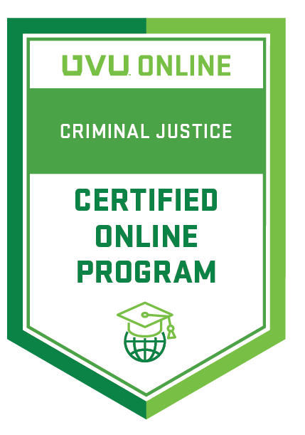 online criminal justice badge