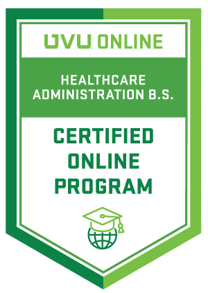 online healthcare administration certified badge