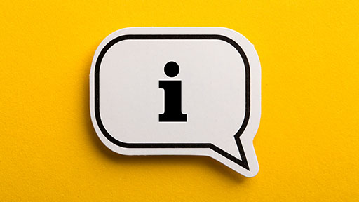 Information icon in a speech bubble