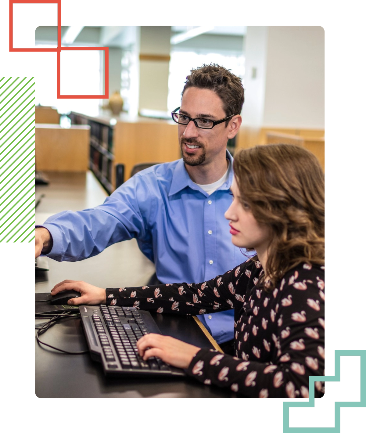 professor helping a student