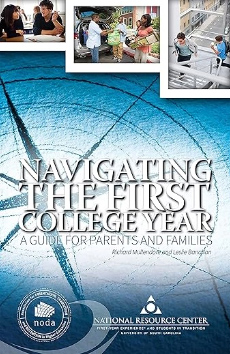 An image of the cover of the book titled 'Navigating the First College Year'.
