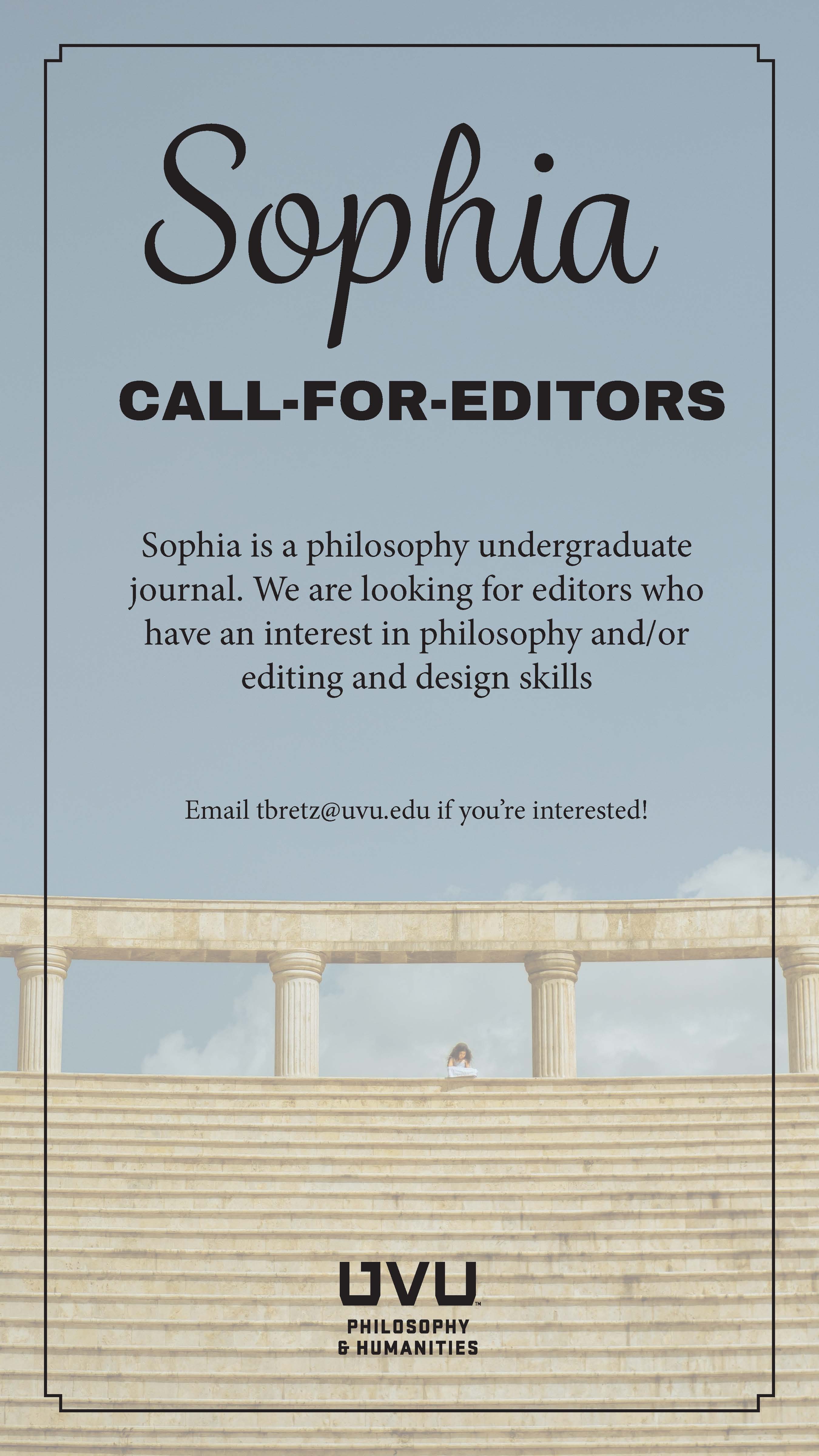 Sophia Journal: Call for Editors