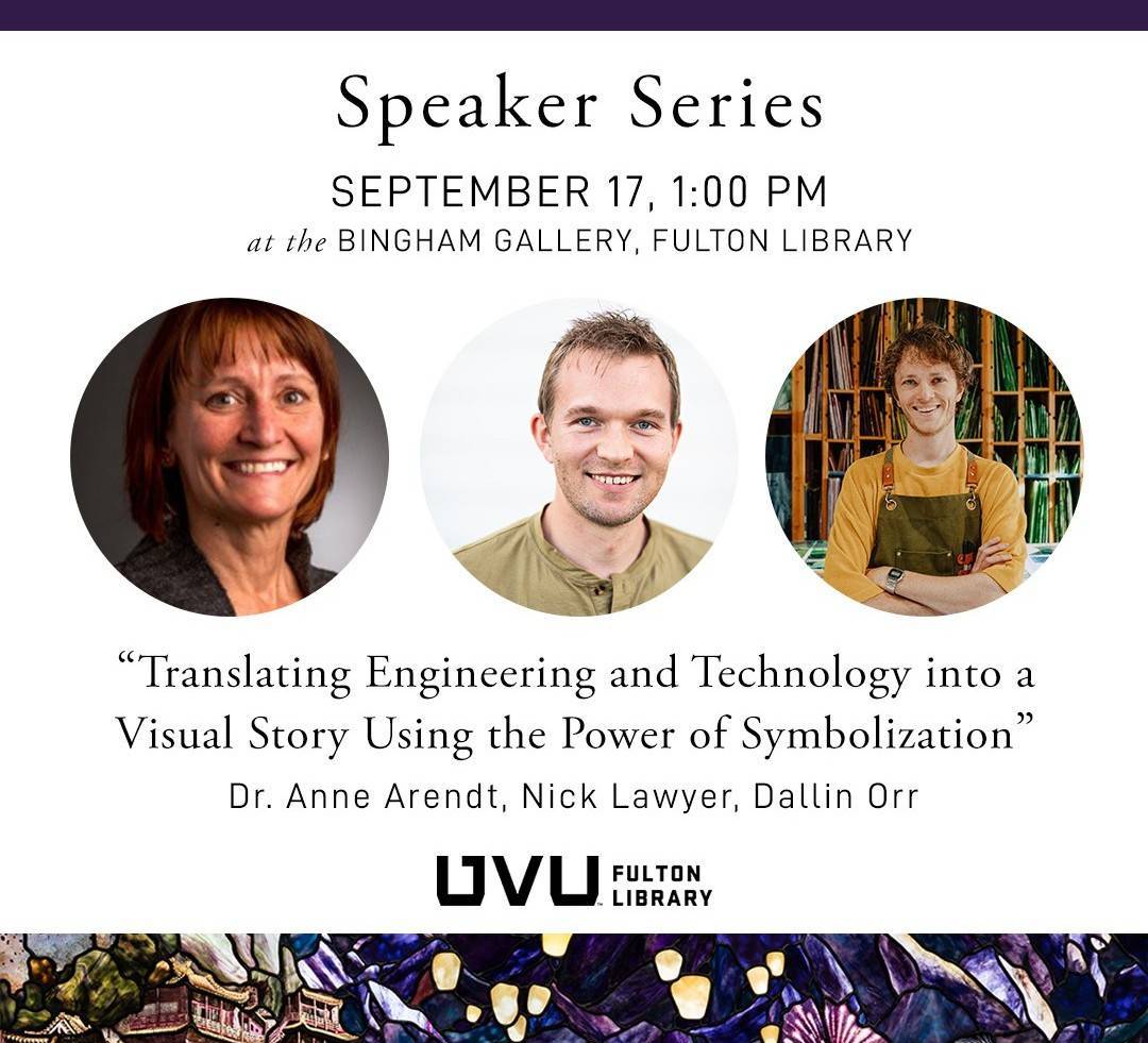 Fall 2026 speaker series headshot Dr. Anne Arendt, Nick Lawyer & Dallin Orr