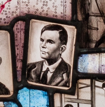 Roots of Knowledge panel depicting Alan Turing.