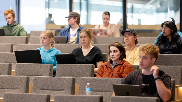 student at social impact seminar