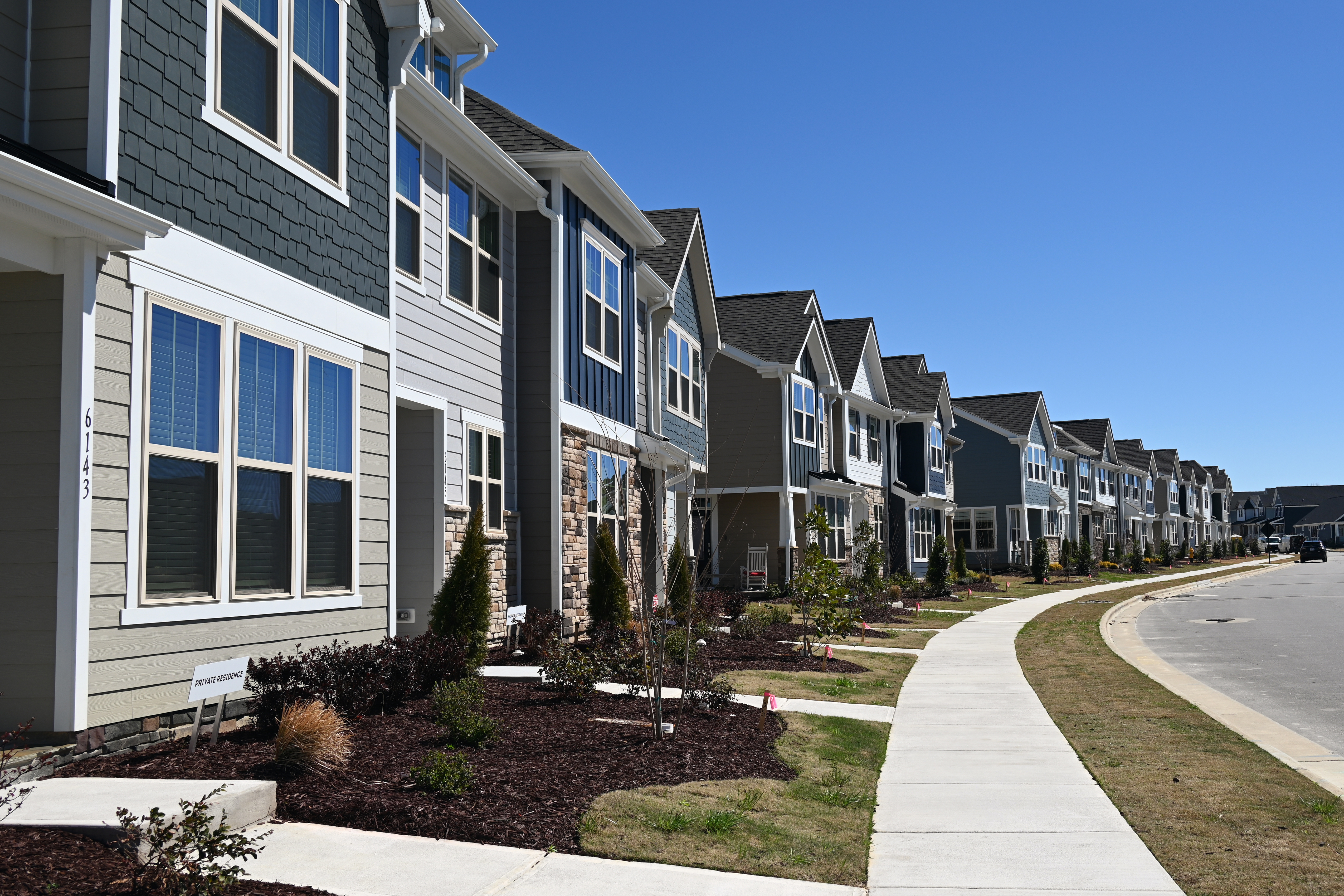 A row of town homes