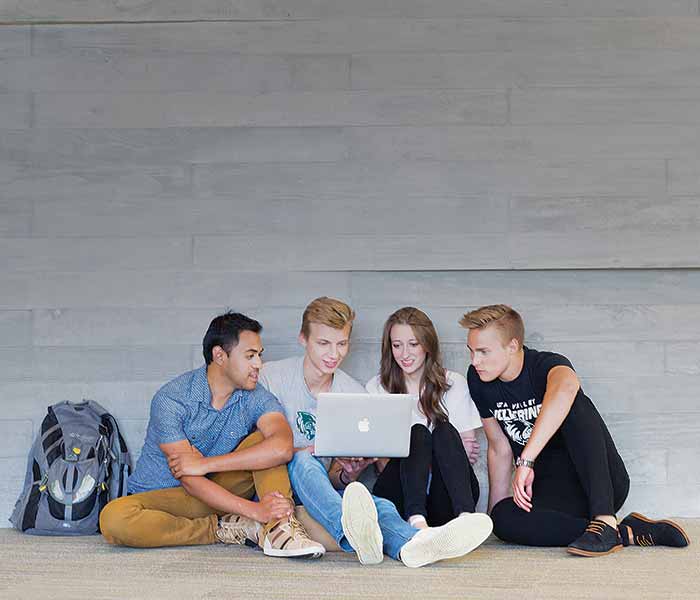 students sitting together