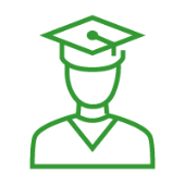 Logo of person wearing graduate cap
