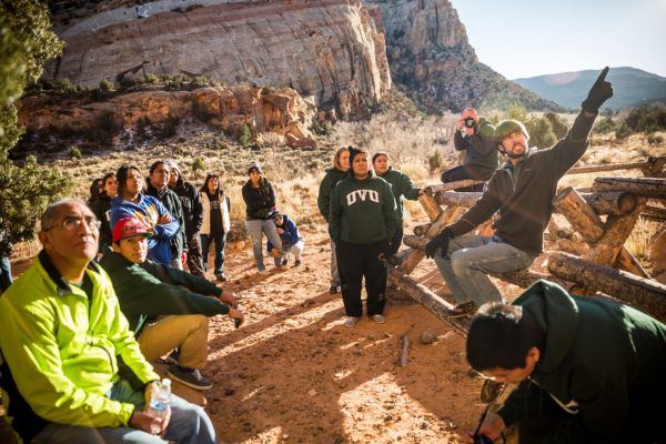 a group of people learning at UVU's Capitol Reef Field Station