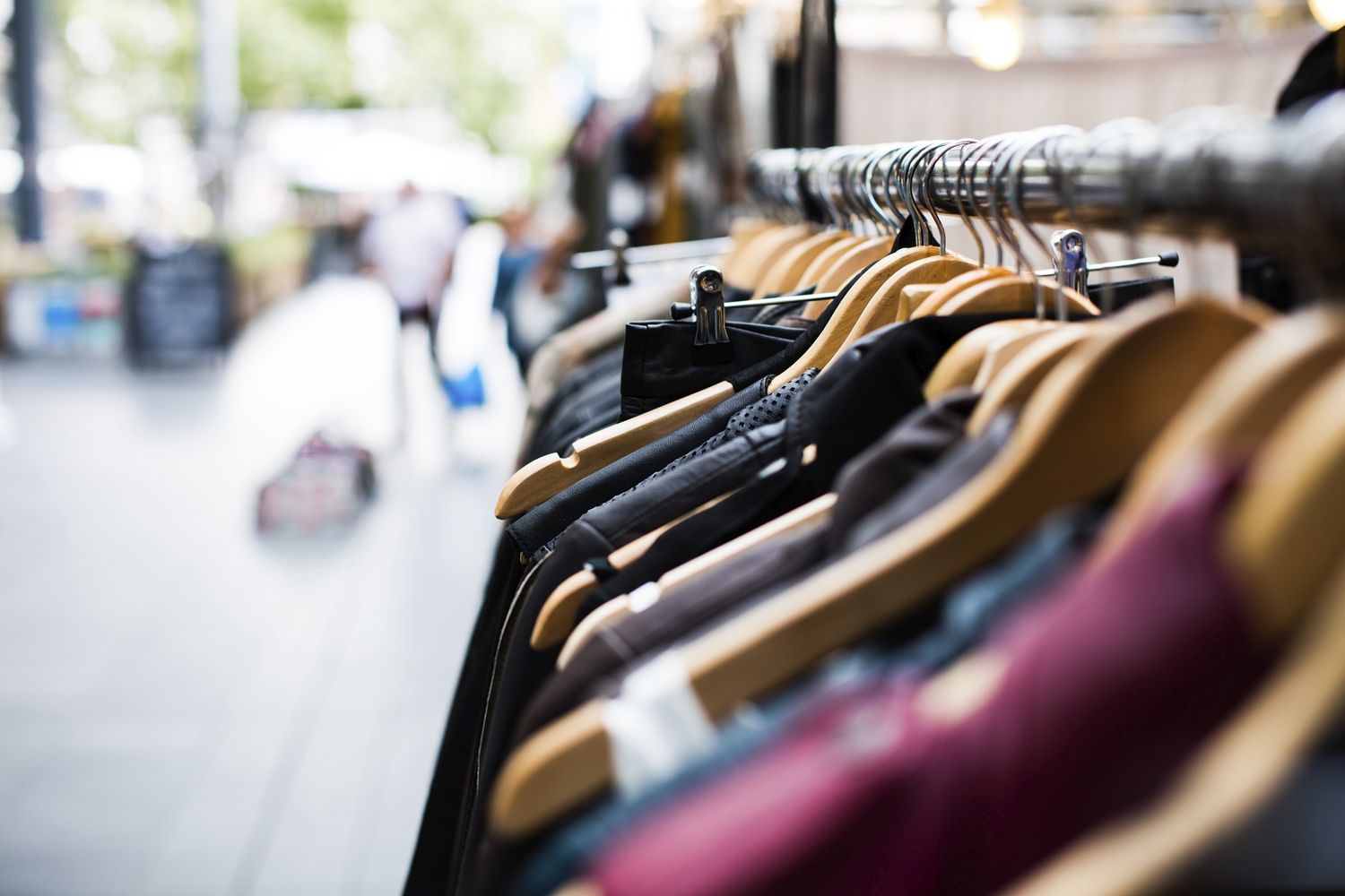 clothing on a rack