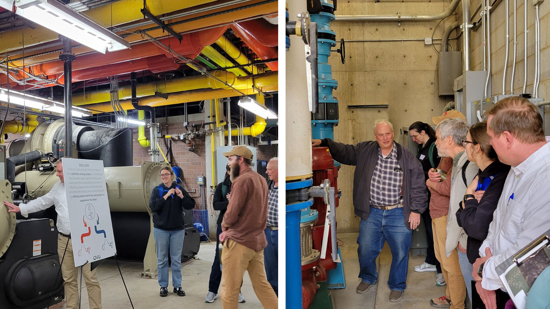 A group of people at UVU's central plant