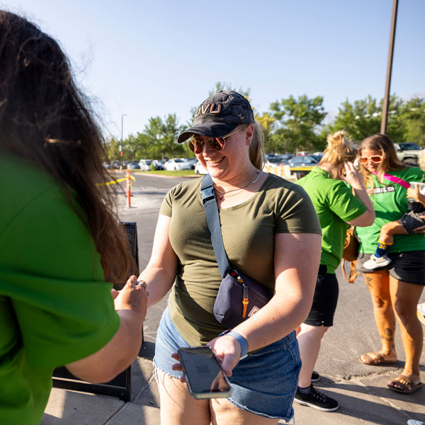 Student participating in an activity campus