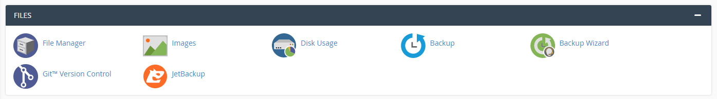 cPanel files section.