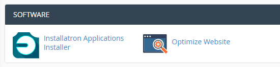 Software section of cPanel dashboard.