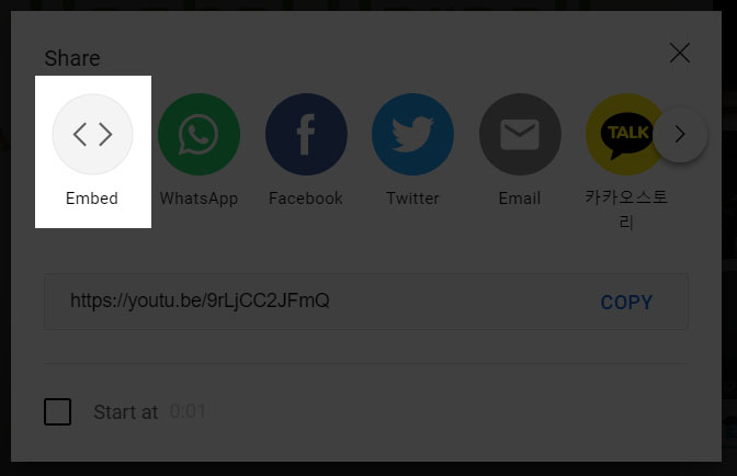 Screenshot showing YouTube sharing window.