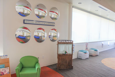 multi-purpose room used in childcare for infants, 1-year-olds, 2-year-olds, 3-year-olds, and preschoolers