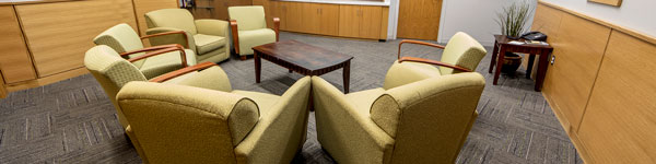 Comfortable room on UVU campus for 12-step recovery meetings