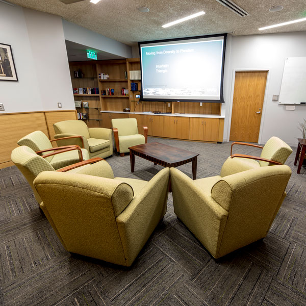 A room at UVU set up for 12-step recovery meetings open to the public