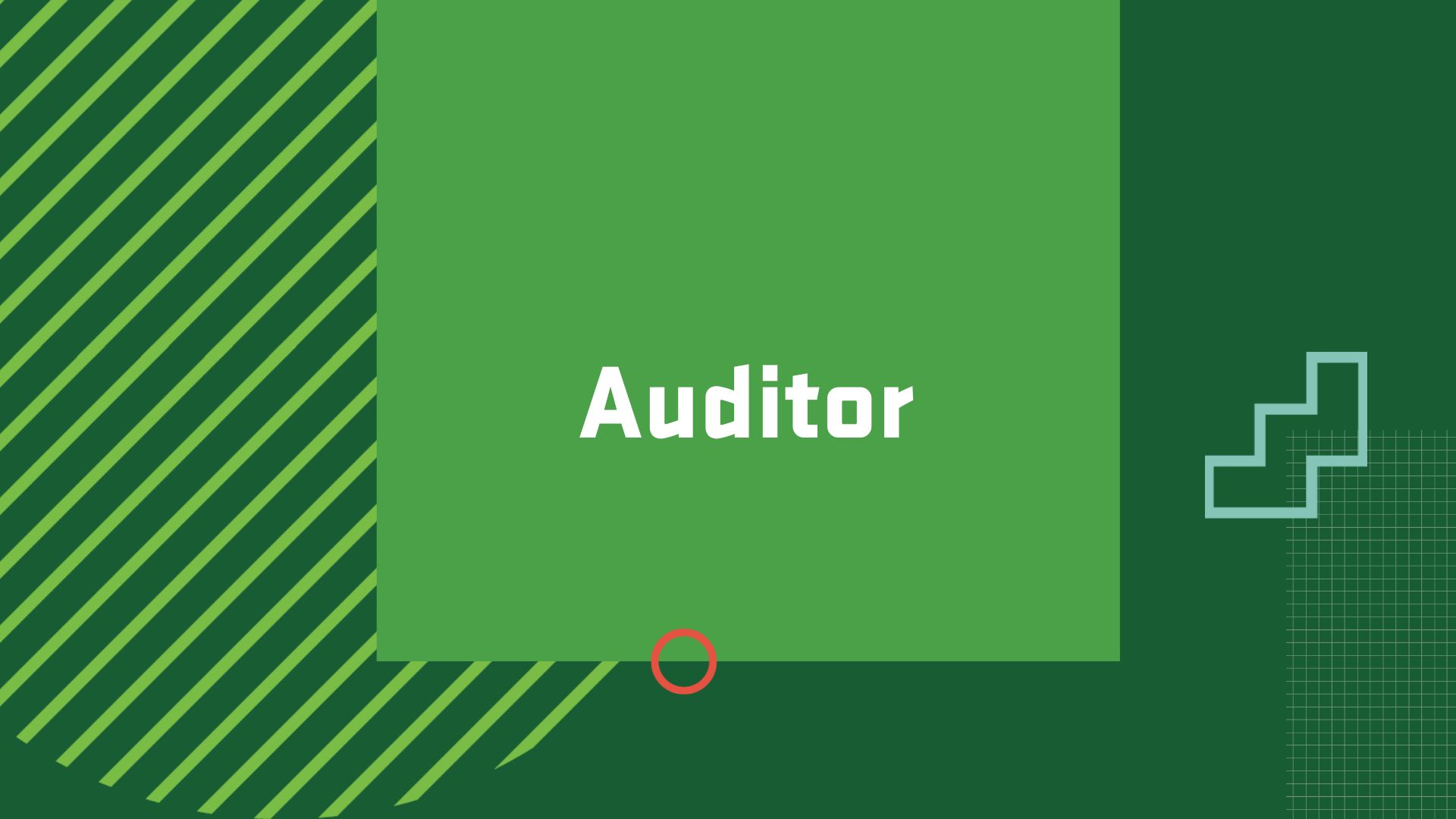 Graphic with the title of a possible career path in finance, "Auditor"