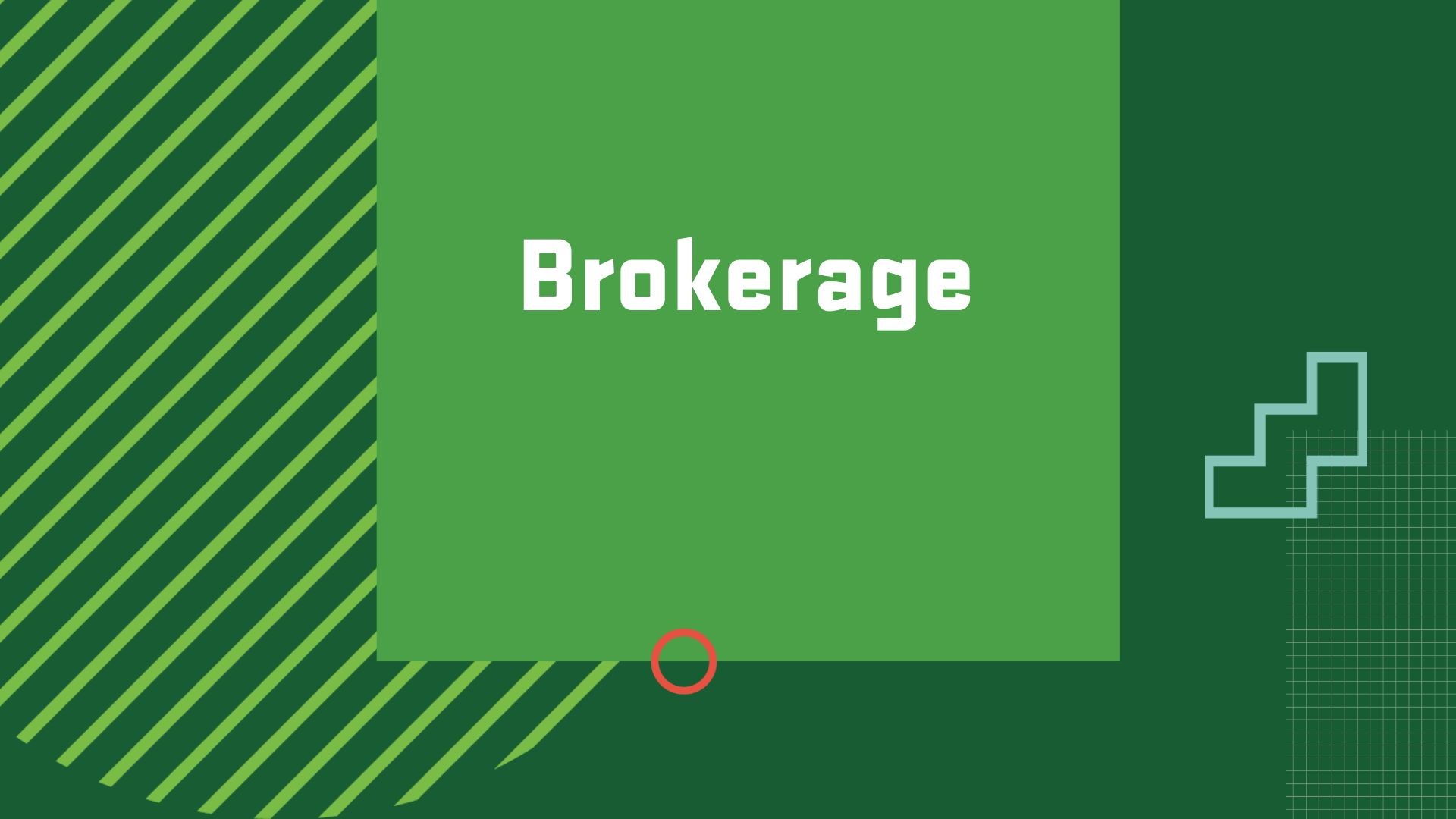 Graphic with the title of a career in Real Estate Development and Finance, “Brokerage"