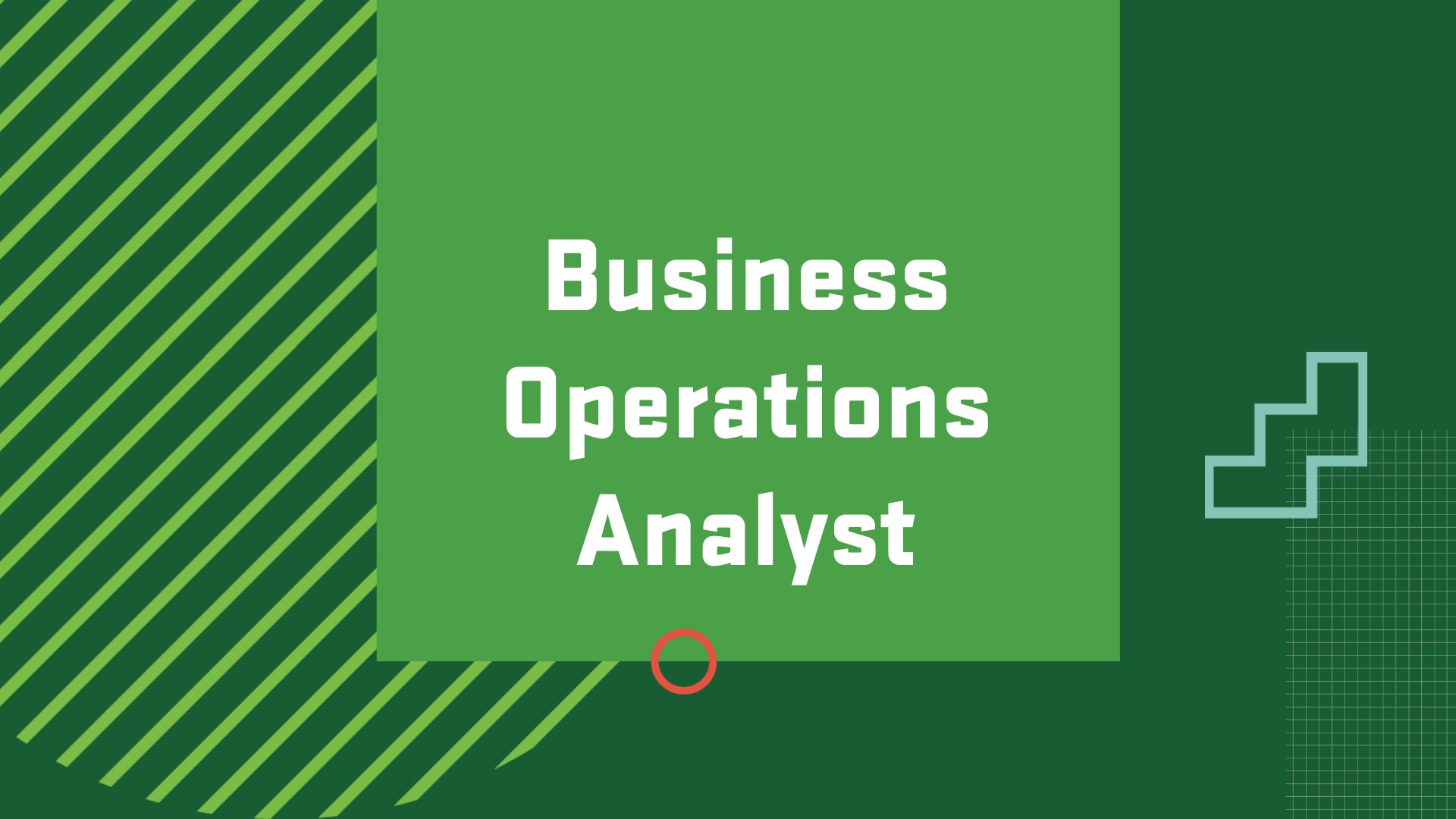 Graphic with the title of a career in Applied Economics, "Business Operations Analyst"