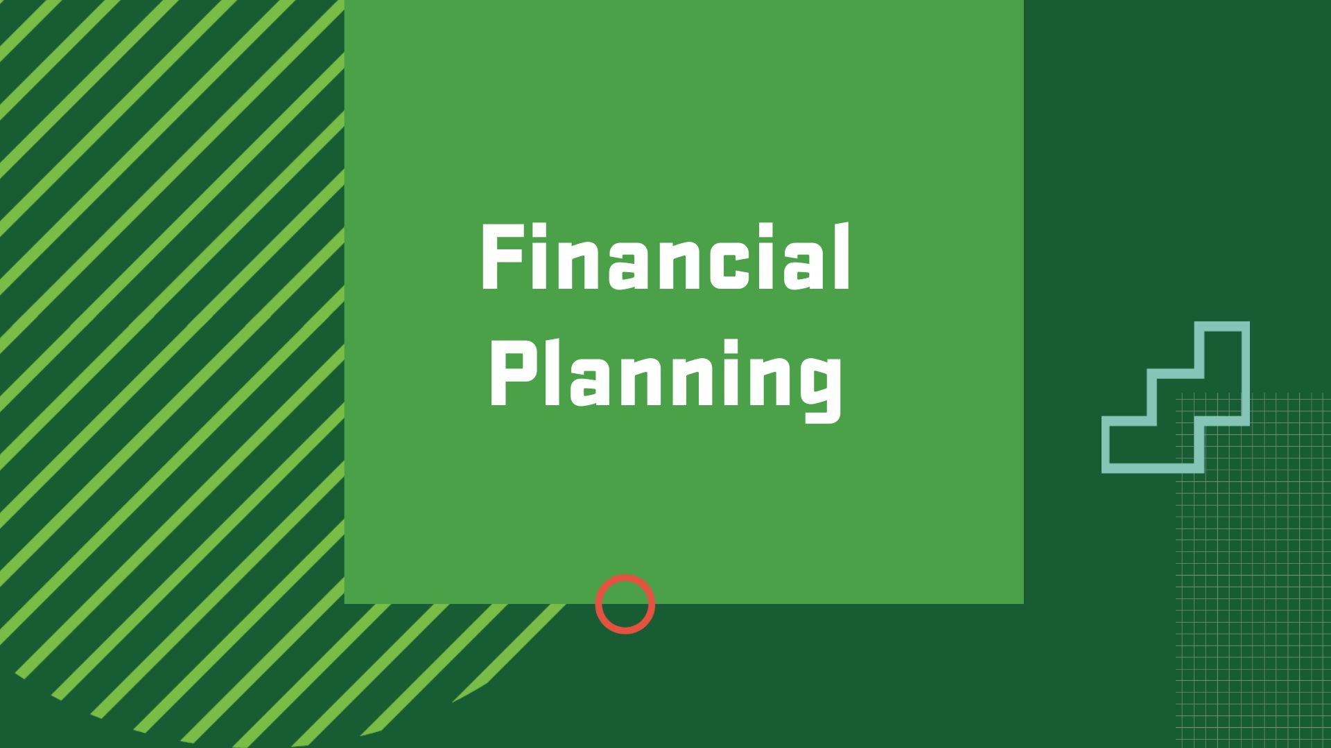 Graphic with the title of a possible career path in personal financial planning, "Financial Planning"