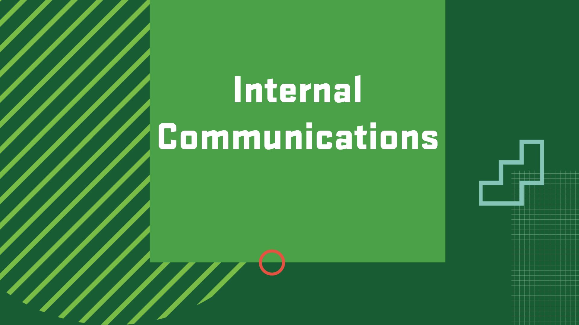 Graphic with the title of a career in Human Resource Management, “Internal Communications”