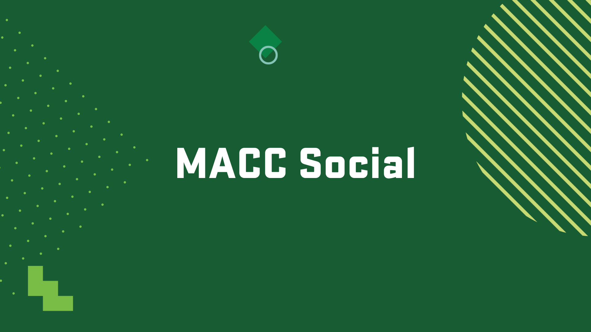 Event graphic for the MACC social on April 9, 2025 @ 5 p.m. in KB 401.