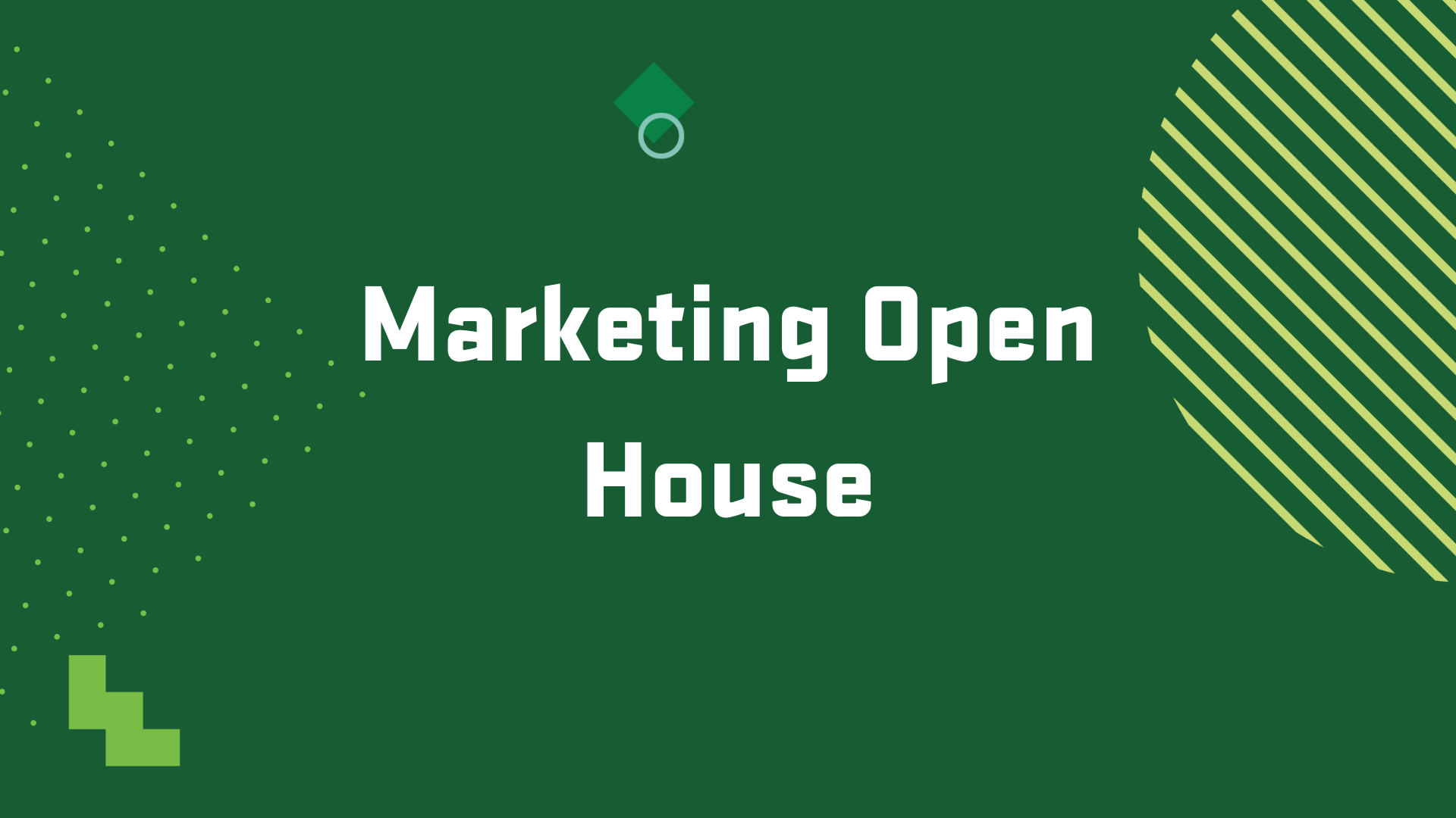 Marketing Open House Event Graphic, February 12, 2025 @ 12:00 p.m. in KB 401. 