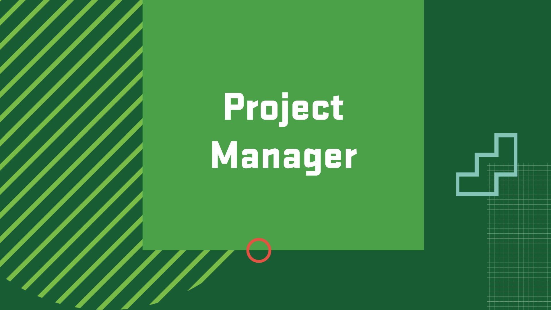 Graphic with the title of a career in Human Resource Management, “Project Manager”