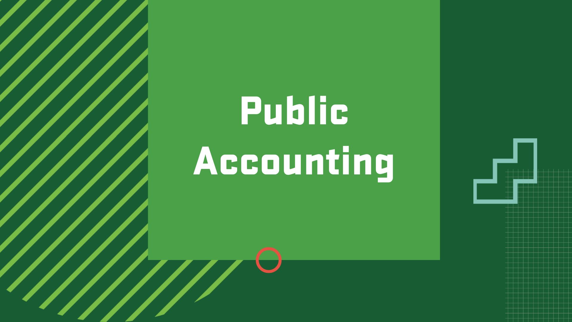 Graphic with the title of a career in accounting, "Public Accounting"