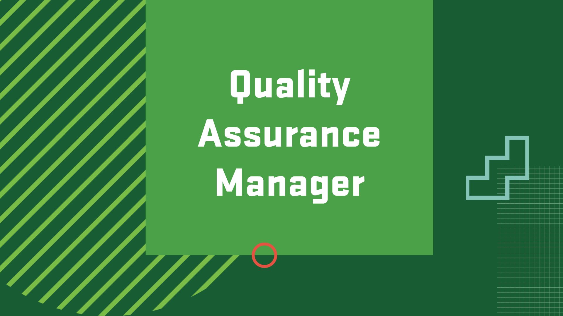 Graphic with the title of a career in Operations and Supply Chain Management, “Quality Assurance Manager"