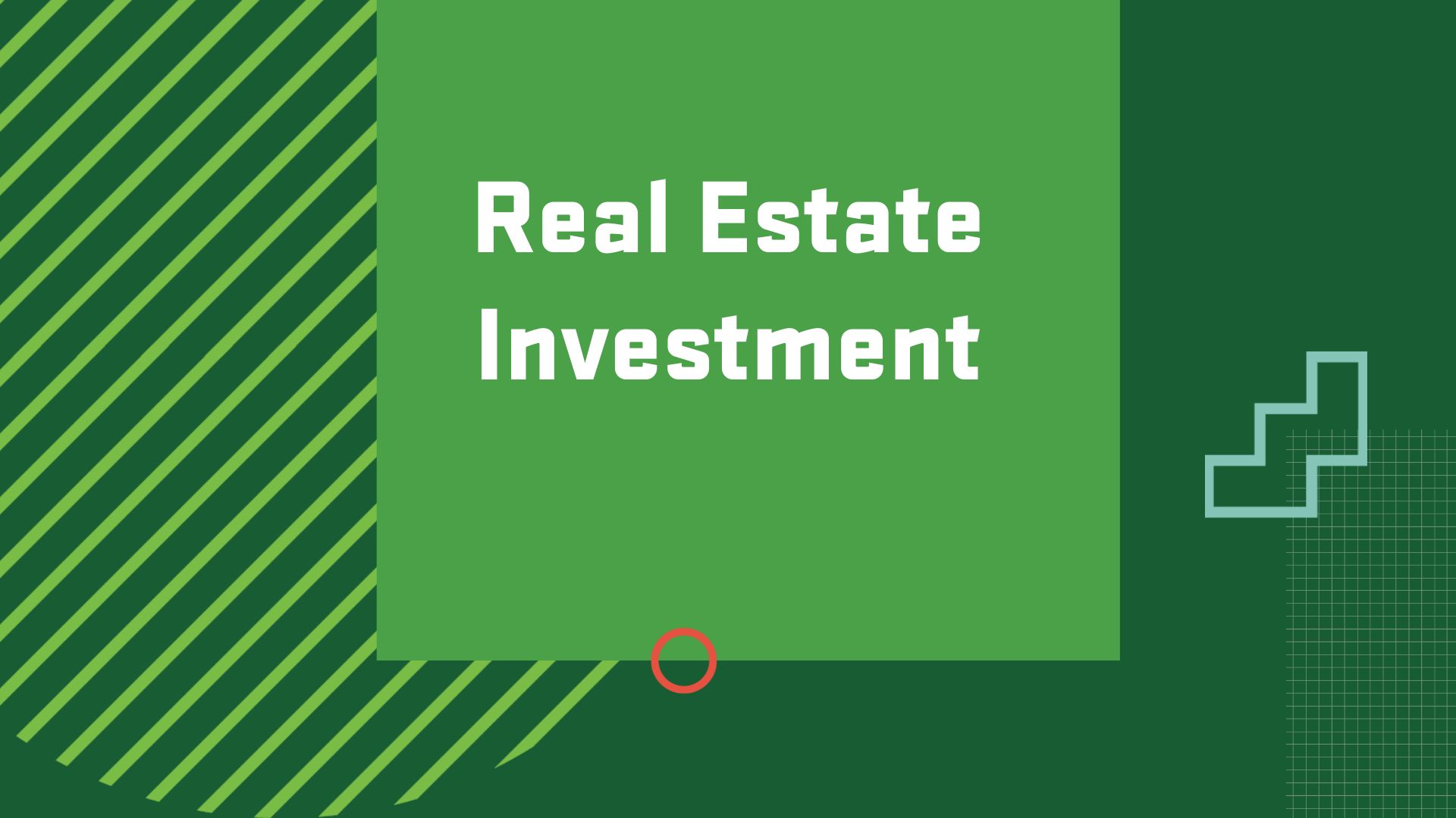 Graphic with the title of a career in Real Estate Development and Finance, "Real Estate Investment"