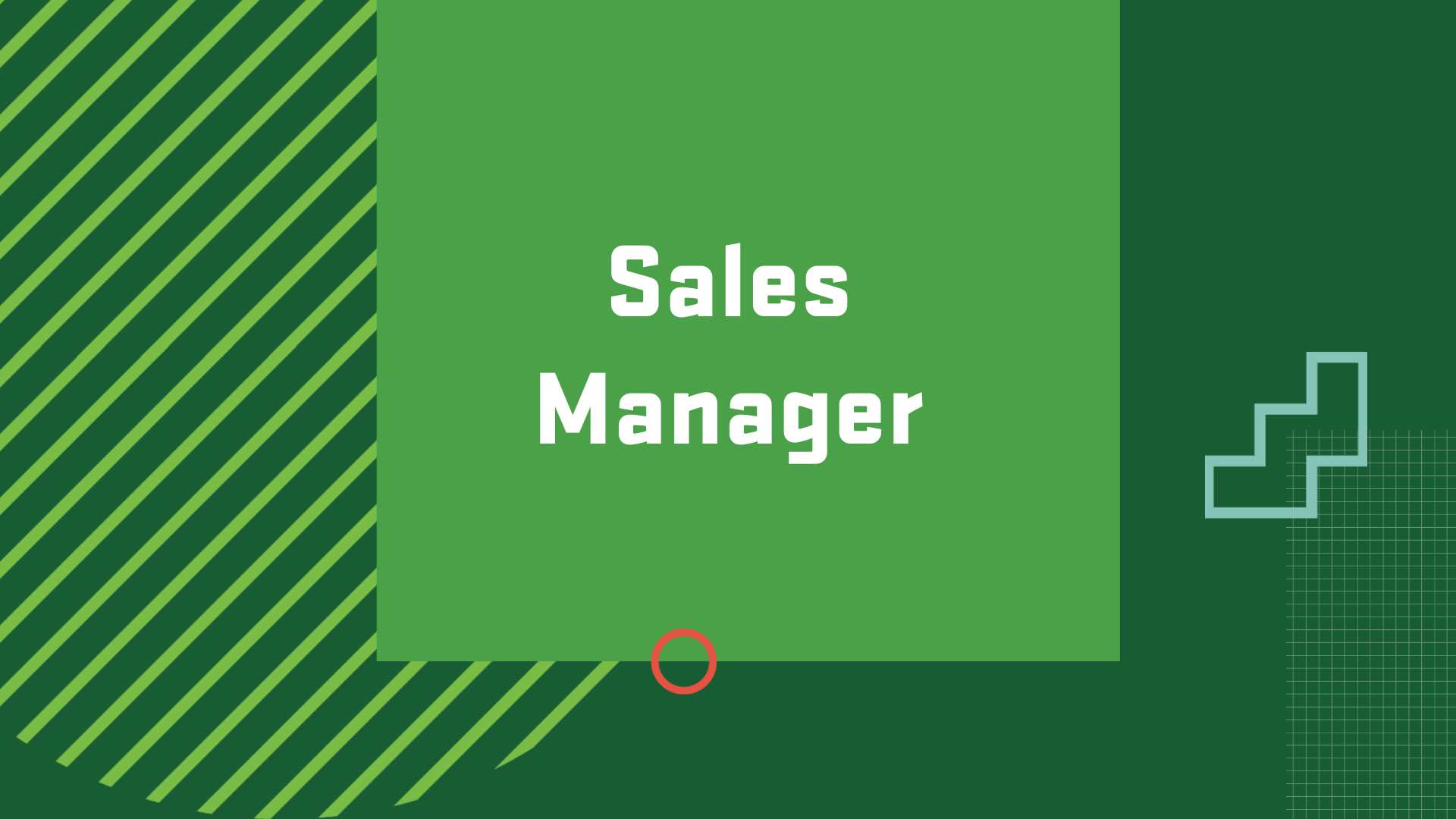 Graphic with the title of a career in Marketing, "Sales Manager"