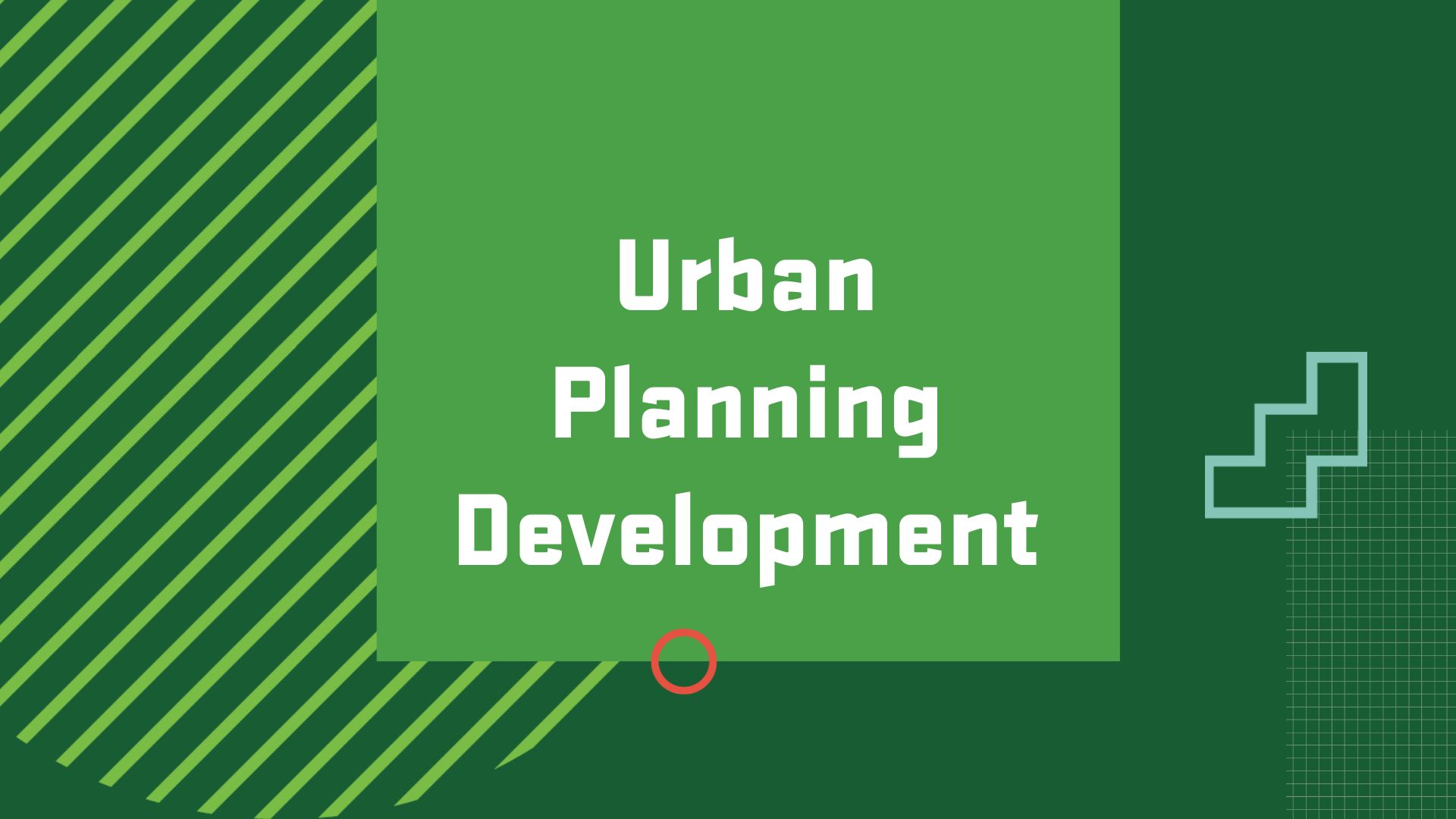 Graphic with the title of a career in Real Estate Development and Finance, “Urban Planning Development"