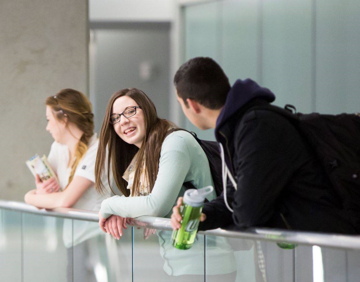 students having a conversation